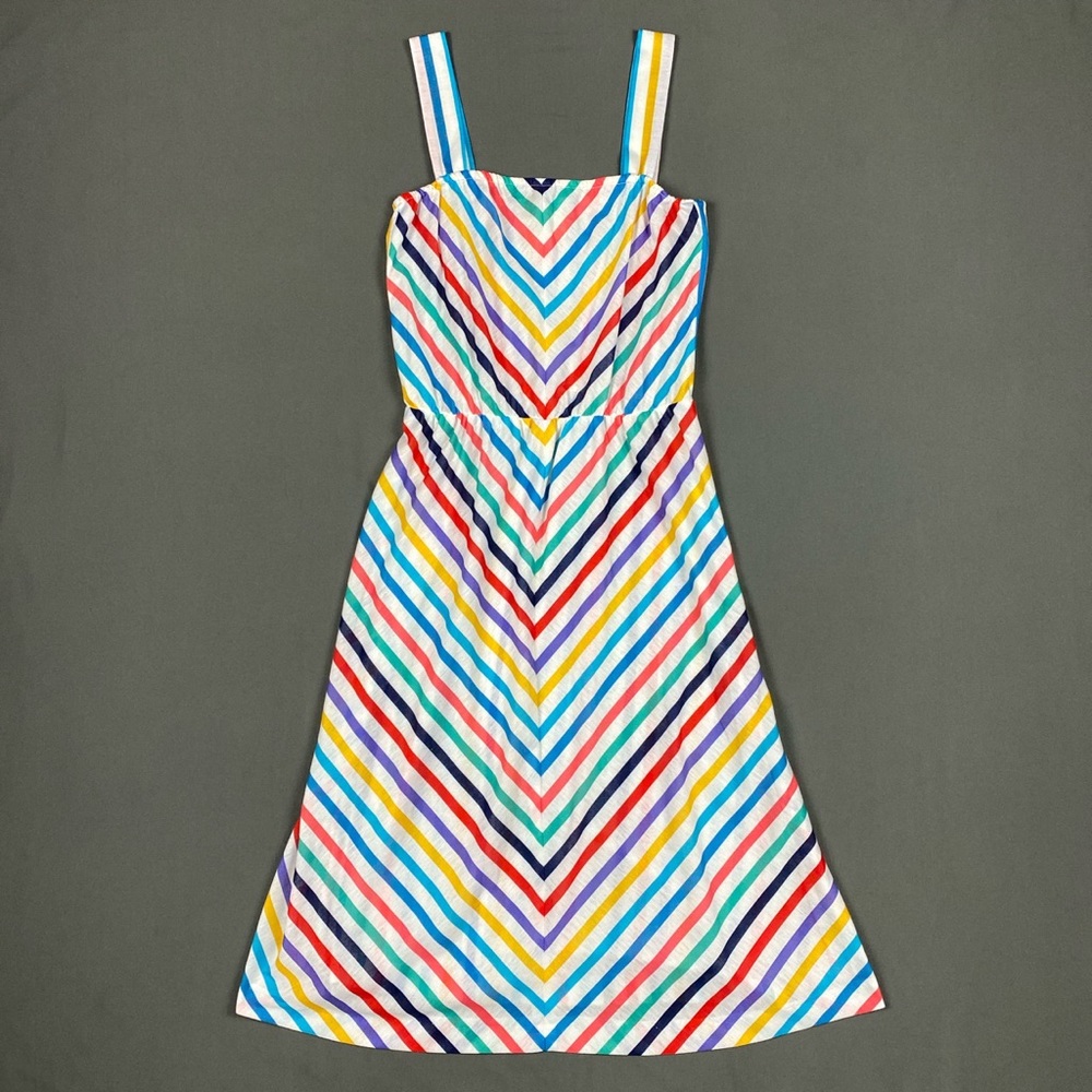 Vintage Rainbow Chevron Summer Dress 💫
